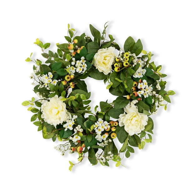 Melrose International Mixed Floral Wreath 24 D Twig/Fabric Melrose International Mixed Floral Wreath 24 D Twig/Fabric